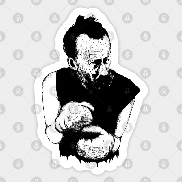 Thom Yorke Portrait Art Sticker by surmind